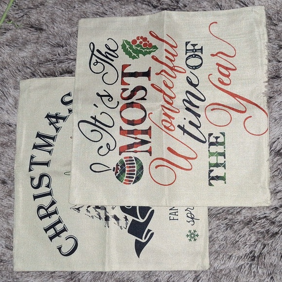 ๐ Christmas throw pillow covers. SEt of 2. 18"x18". New! - Picture 1 of 6